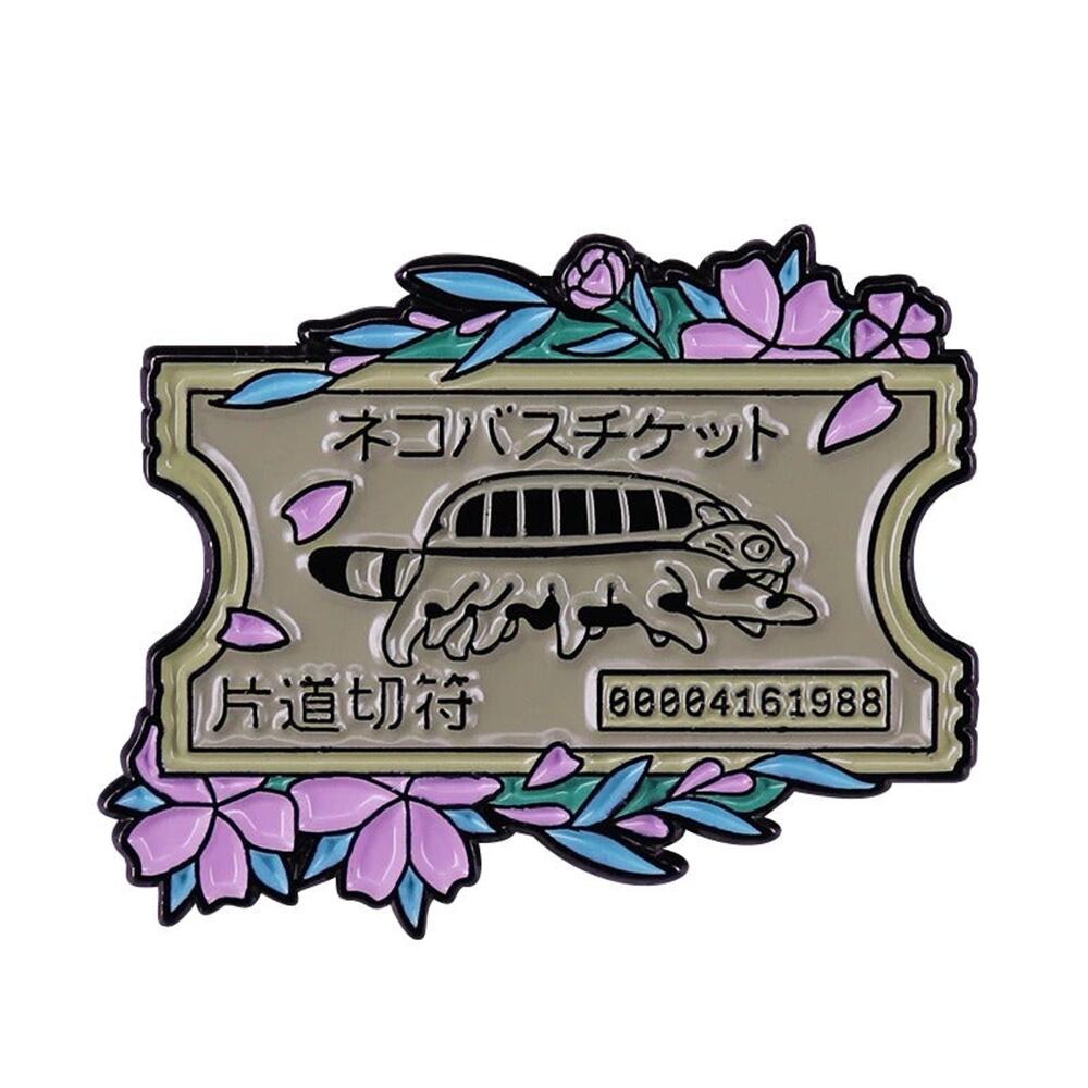 Train Ticket Anime Cat Enamel Pins 265